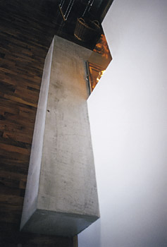 Feuerstelle mit Glasschiebetür - Dachboden, Wien, 1997
